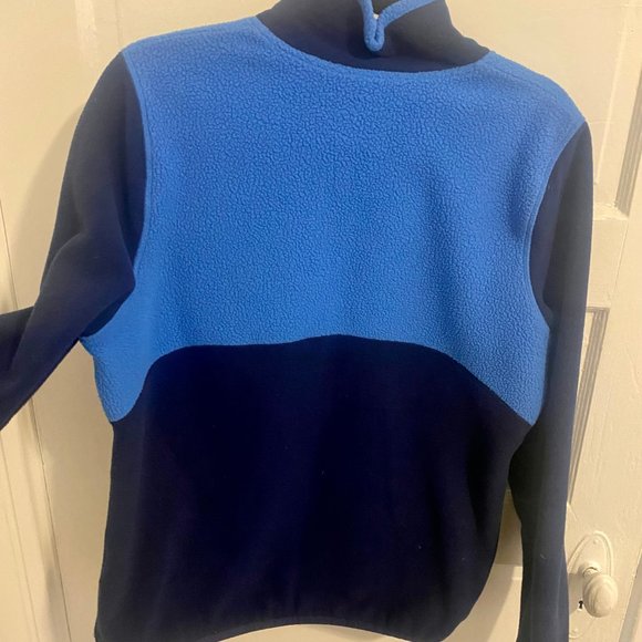 L.L. Bean Two Tone Blue Polartec Fleece Half Zip Fullover - Picture 5 of 7